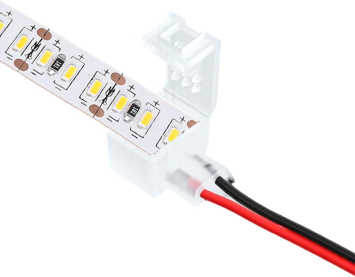 Conector LED neón 2 pines 10 uds sin soldadura 0.236x0.472pulg