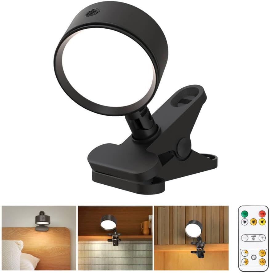 Luz de clip recargable 5000mAh con control táctil y remoto 3 modos