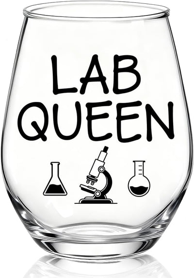 Copa de vino sin tallo TOUNER Lab Queen divertida para mujer regalo de ciencia