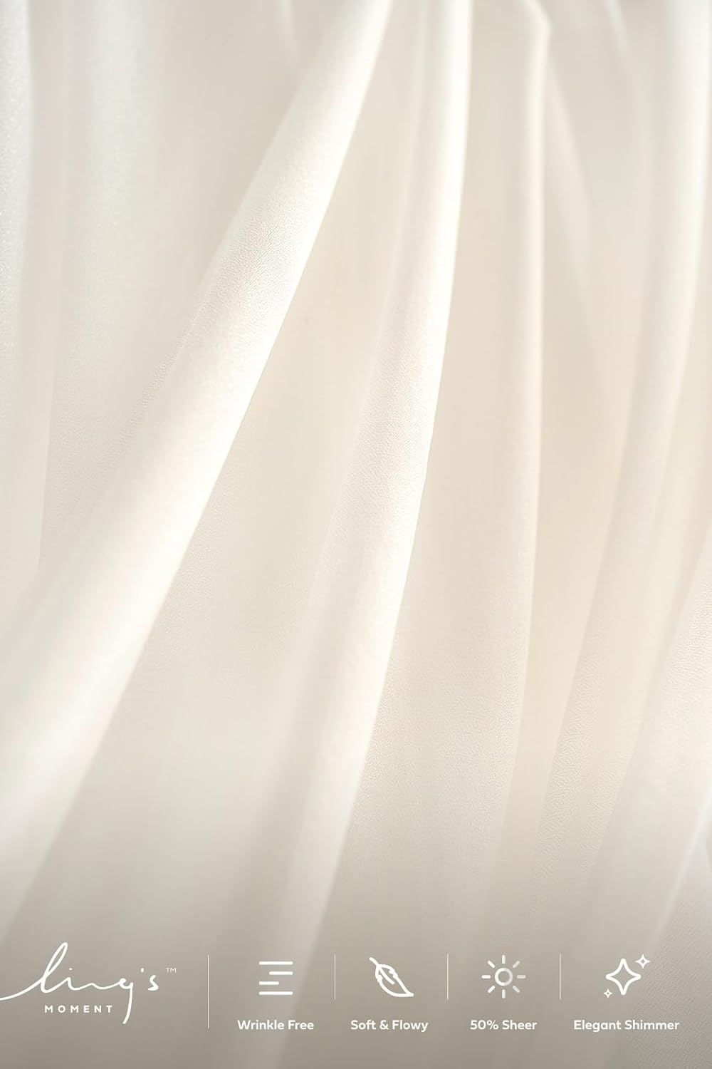 Tela drapeada para arco boda 2 paneles 32ftx30pulg gasa marfil