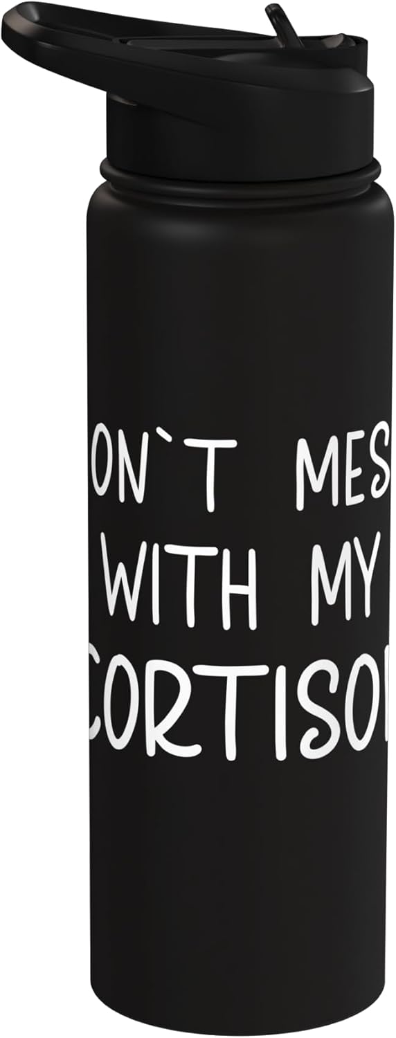 Botella agua acero inox aislada meme cortisol