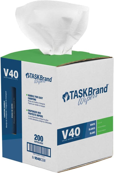 Toallas limpiaparabrisas N-V040CGW blanco 10x12pulg rollo 200