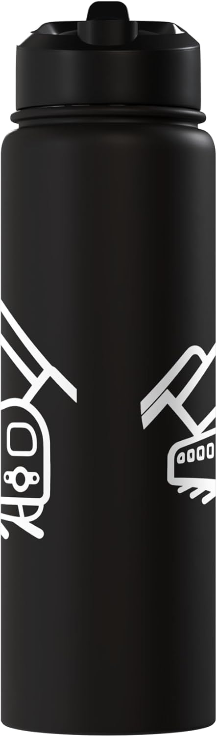 Botella de agua aislada de acero inoxidable Train Sketch