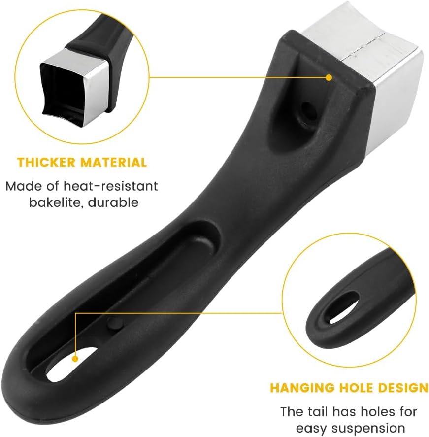 Mango universal repuesto para ollas con agarre antigripante negro