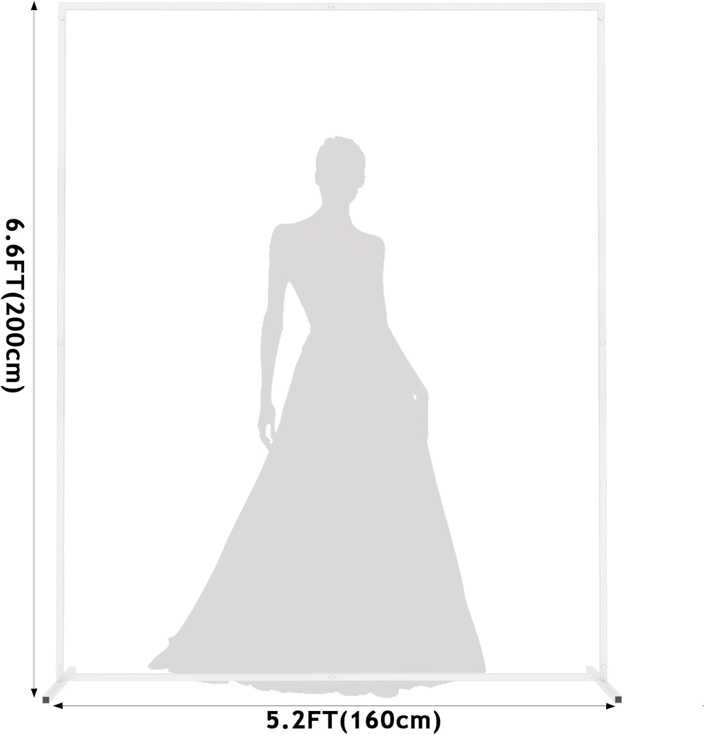 Soporte arco boda blanco 6.6x5.2ft metal cuadrado decoración