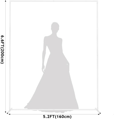 Soporte arco boda blanco 6.6x5.2ft metal cuadrado decoración