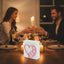 Servilletero corazón rosa metal mesa comedor