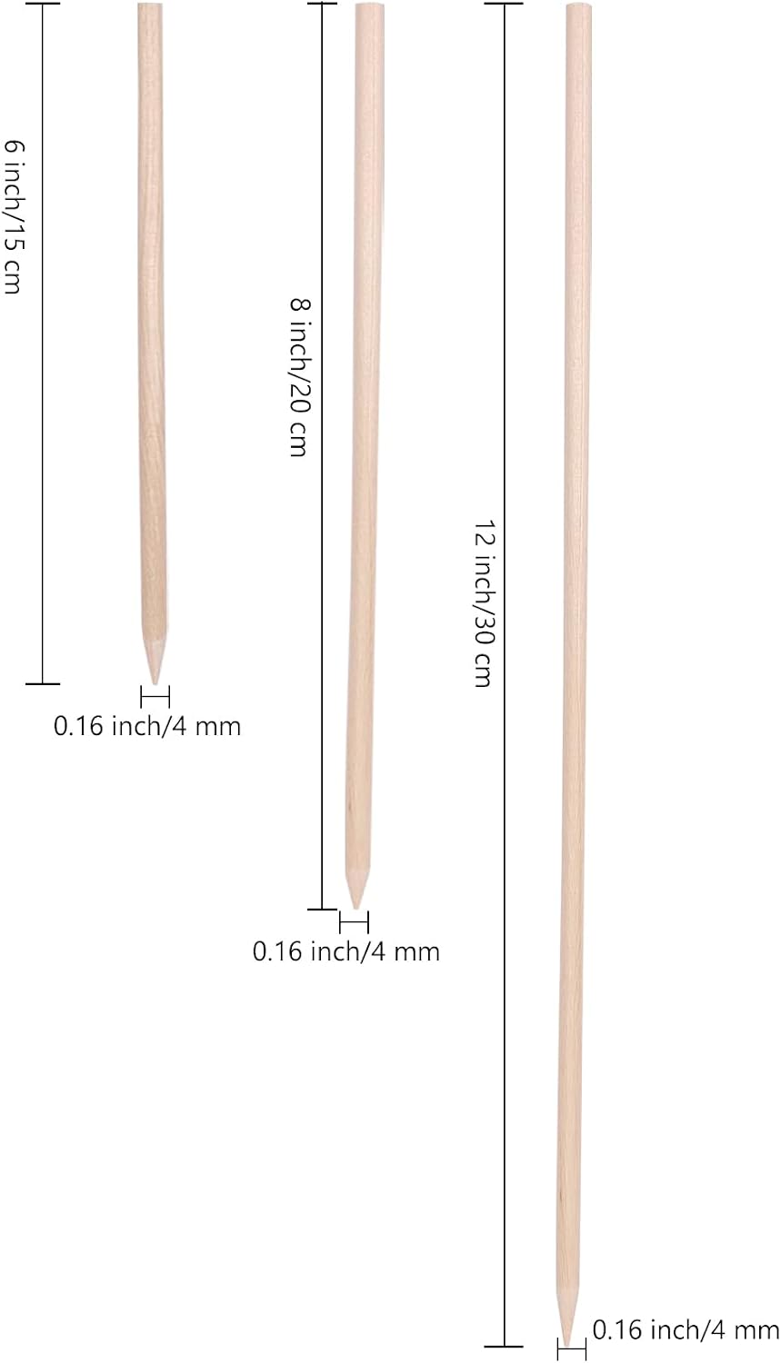 Brochetas bambú 6pulg 100pzas para barbacoa fruta kabob