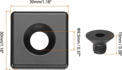 4 Pzas Ranura T Aluminio Extrusión 0.374pulg Agujero Negro