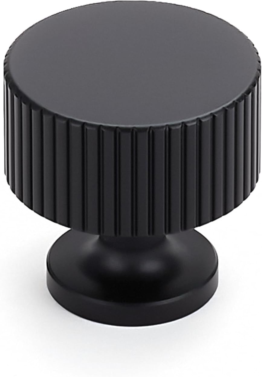 Pack 10 Pomos Redondos Negro Mate para Cajones Cocina