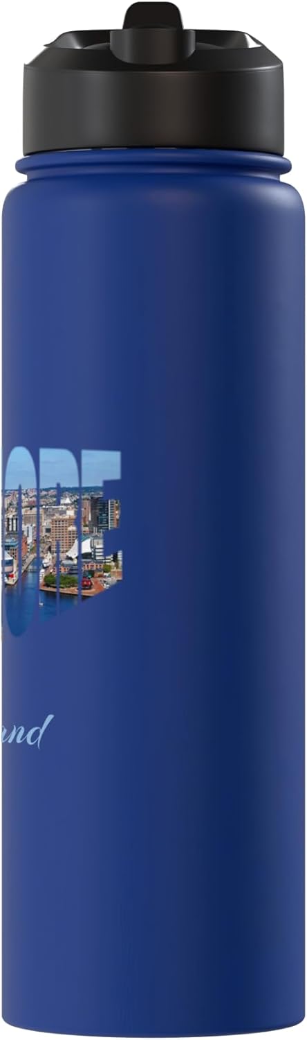 Botella de agua acero inoxidable aislada Baltimore Maryland