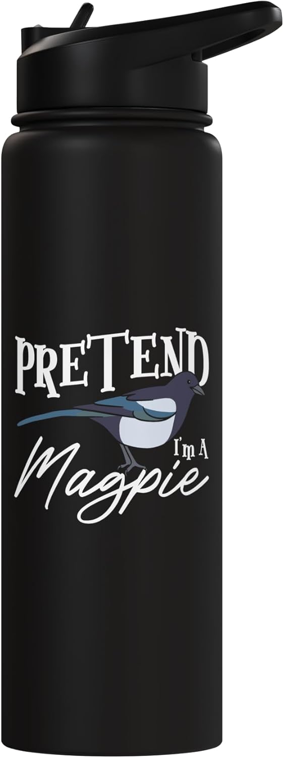 Botella agua acero inox aislada Magpie Bird