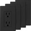 4 Tomacorrientes Pared Negro Mate 15A 125V NEMA 5-15R