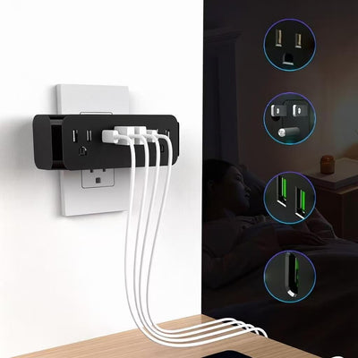 Regleta sobretensión con 6 salidas USB A y C 1800J