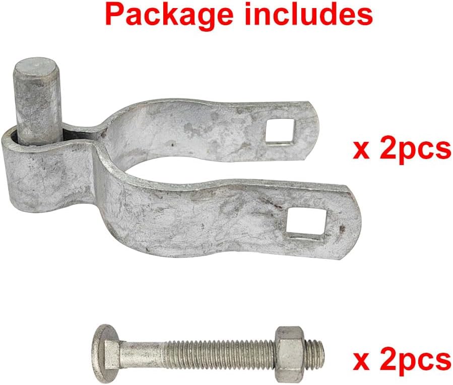 2 Pzas Bisagra Puerta Valla Cadena para Tubo 1-7/8" con Tornillos