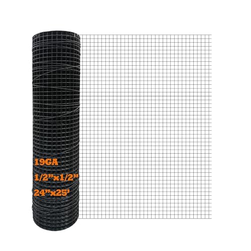 Paño hardware PVC negro 24pulg x25ft 1/2pulg 19GA