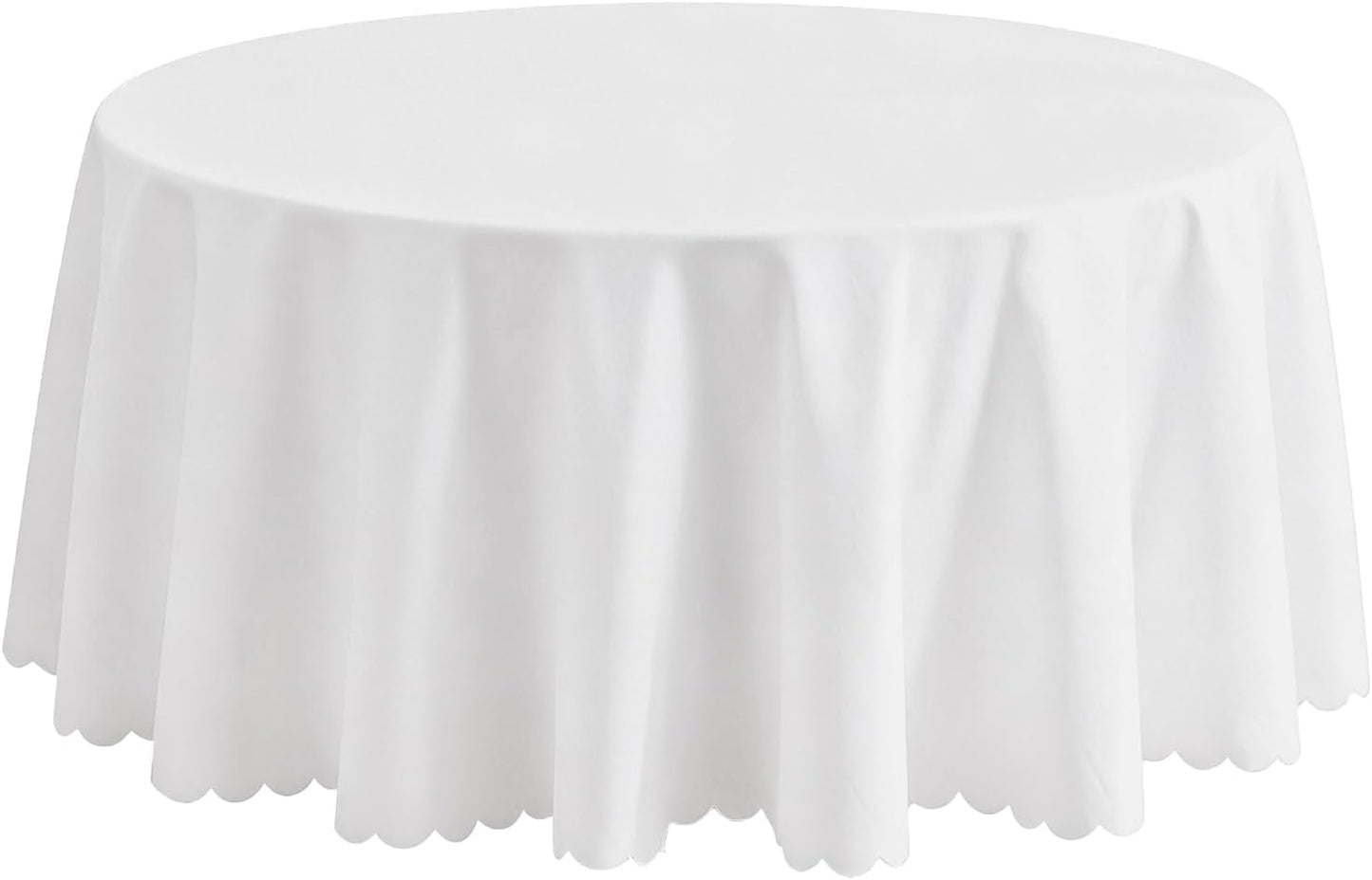 Mantel redondo de poliéster 36 pulgadas color blanco suave y resistente