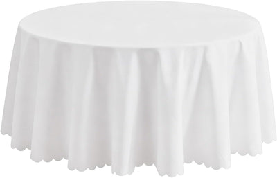 Mantel redondo de poliéster 36 pulgadas color blanco suave y resistente