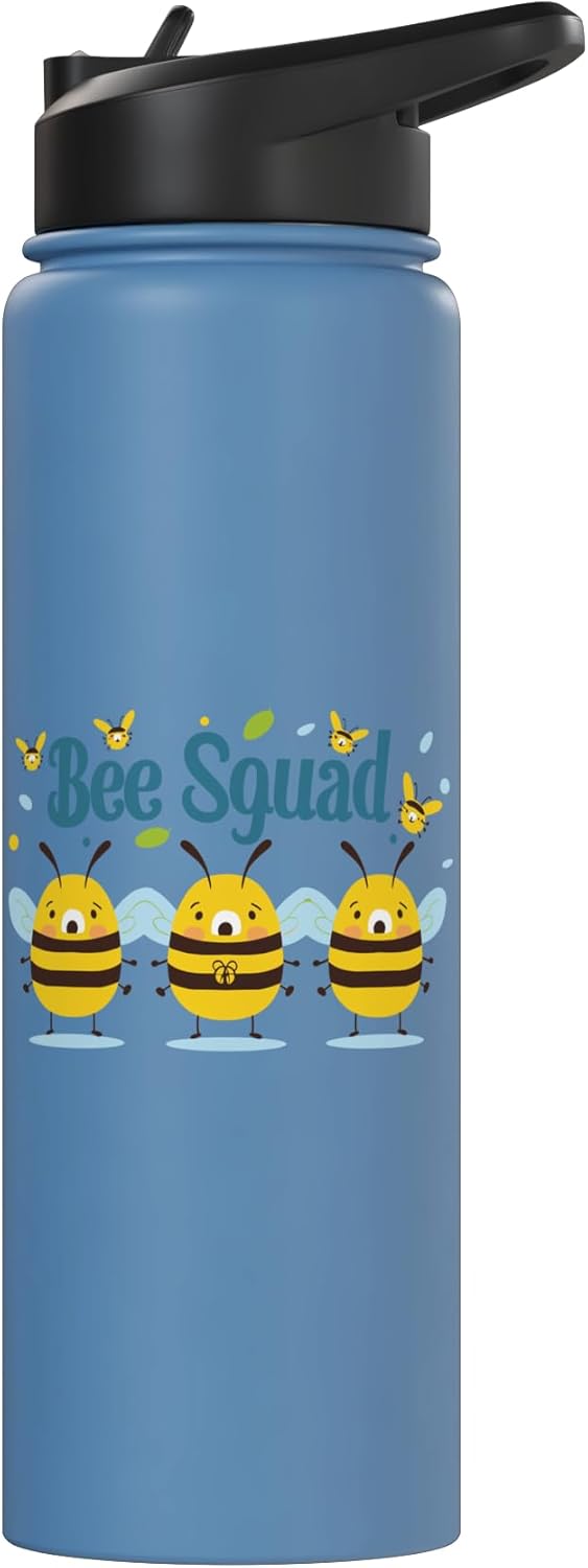 Botella de agua acero inoxidable aislada para amantes de las abejas