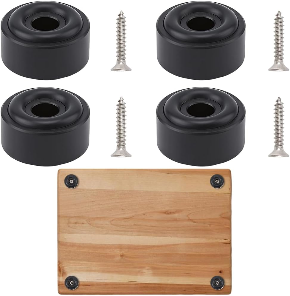 4 Patas Tabla Cortar Antideslizantes Silicona Negro Redondas