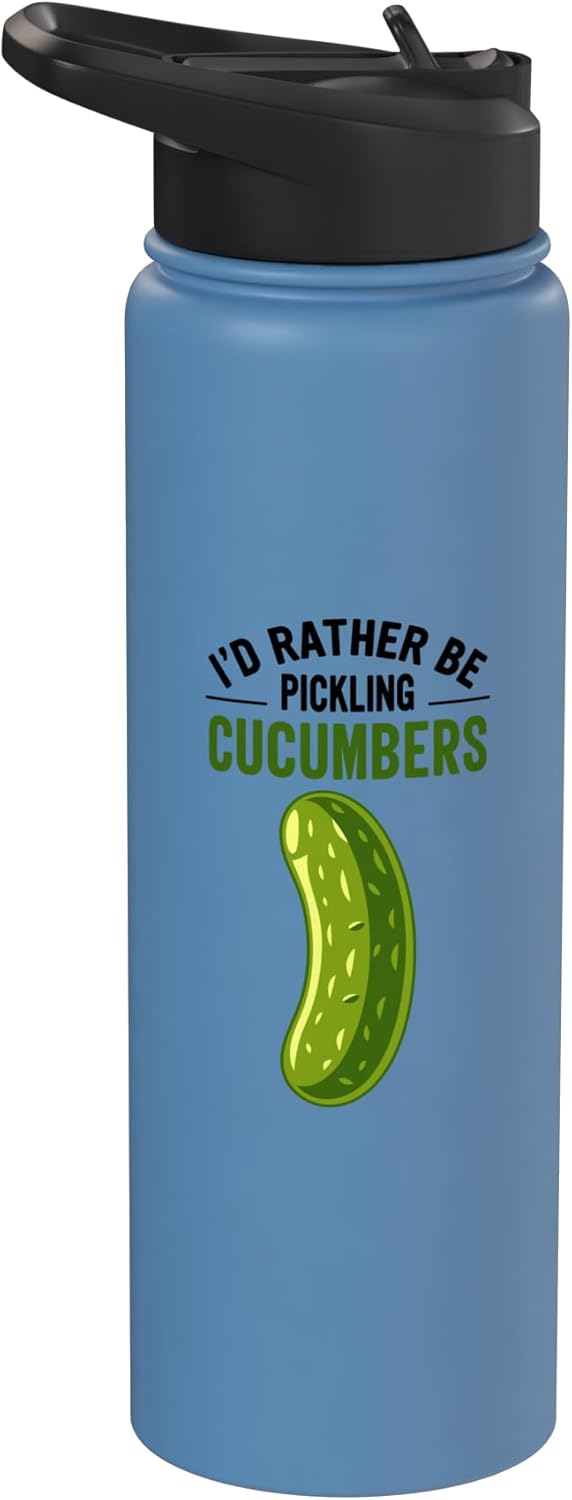 Botella agua acero inox aislada Dill Pickle