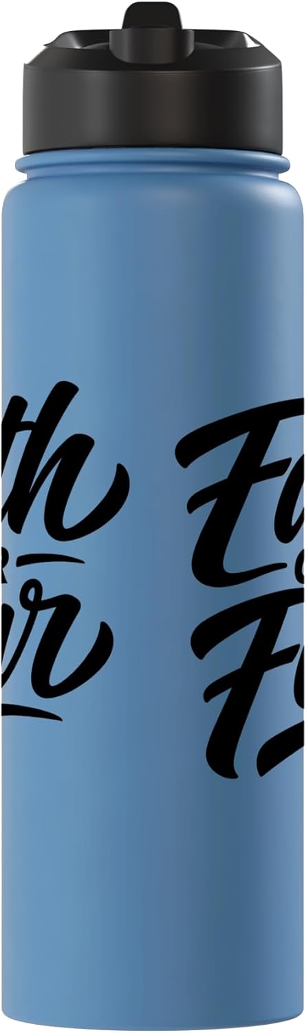 Botella de agua acero inoxidable aislada Fe en la fe