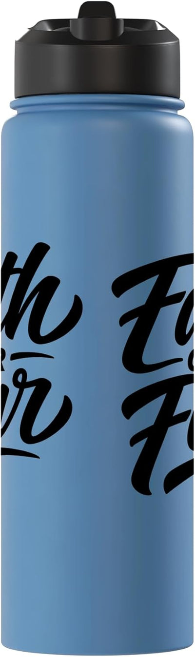 Botella de agua acero inoxidable aislada Fe en la fe