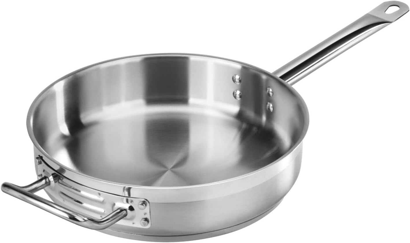 Sartén Acero Inox 18/8 3qt Con Tapa 2.8pulg