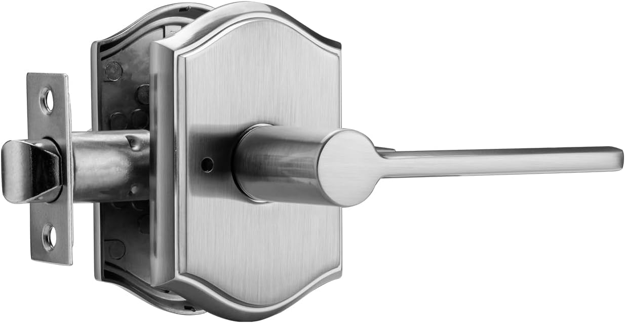 Manijas puerta níquel satinado con cerradura empuje