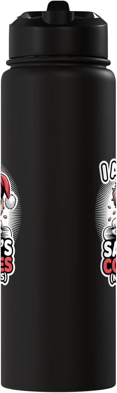 Botella de agua acero inoxidable aislada para perros Maltipoo navidad