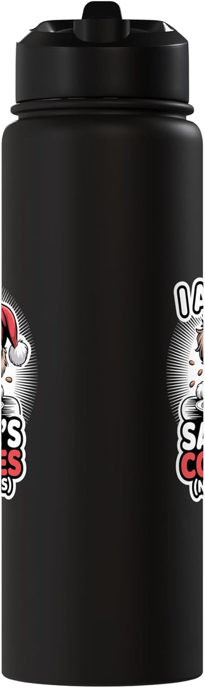 Botella de agua acero inoxidable aislada para perros Maltipoo navidad