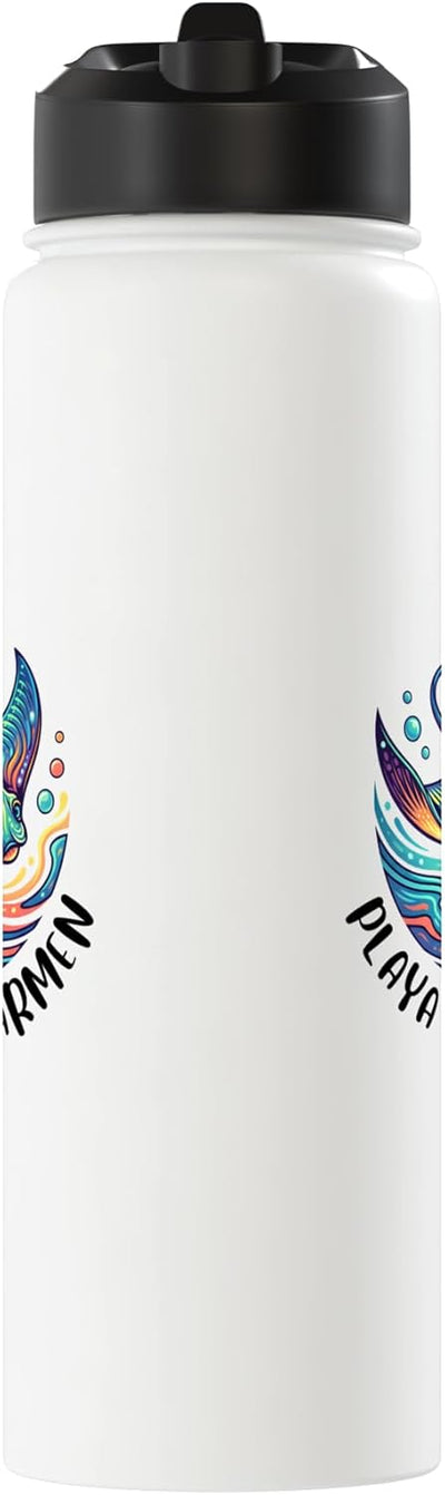 Botella de agua aislada de acero inoxidable Playa del Carmen