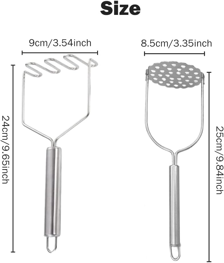 2 machacadores de patatas de acero inoxidable antideslizante para cocina