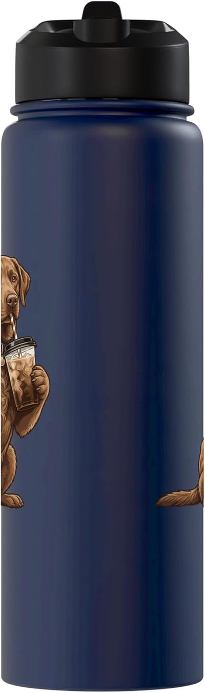 Botella de agua acero inoxidable para perro amante del café frío Chesapeake Bay Retriever