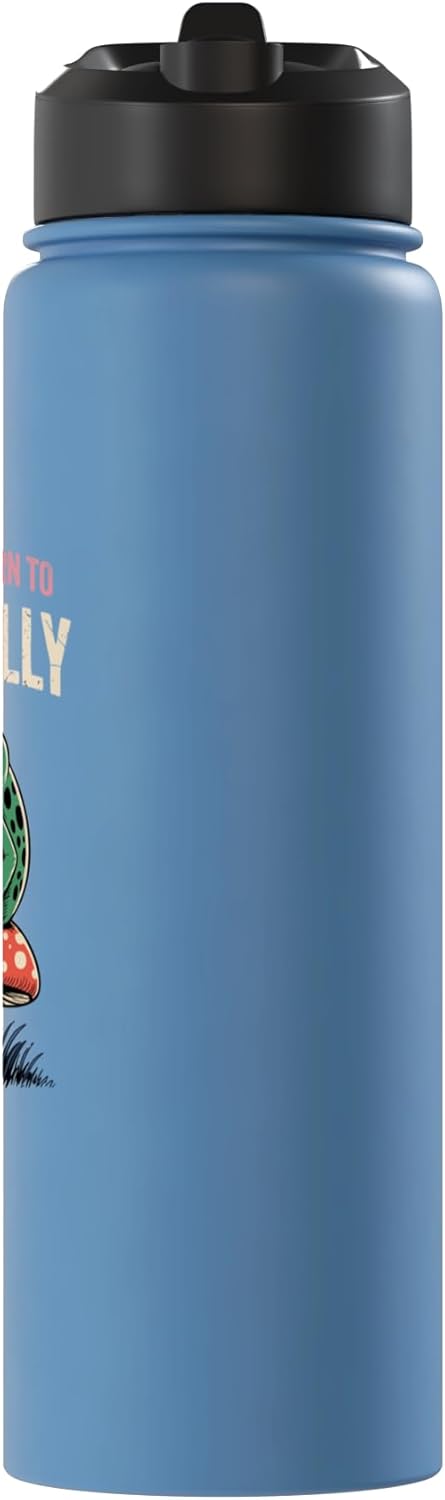 Botella agua acero inox aislada diseño ranas retro