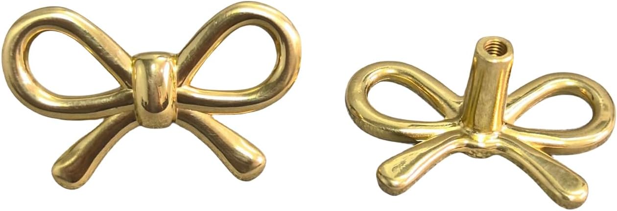 6 Pzas Pomos Latón Dorado para Cajones Tocador Vintage
