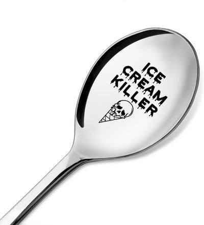 Cuchara grabada con caja de regalo para postres y helados