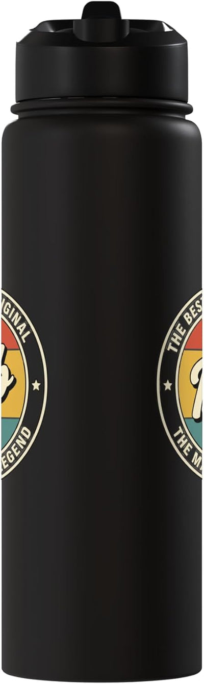Botella agua acero inox aislada retro nombre original