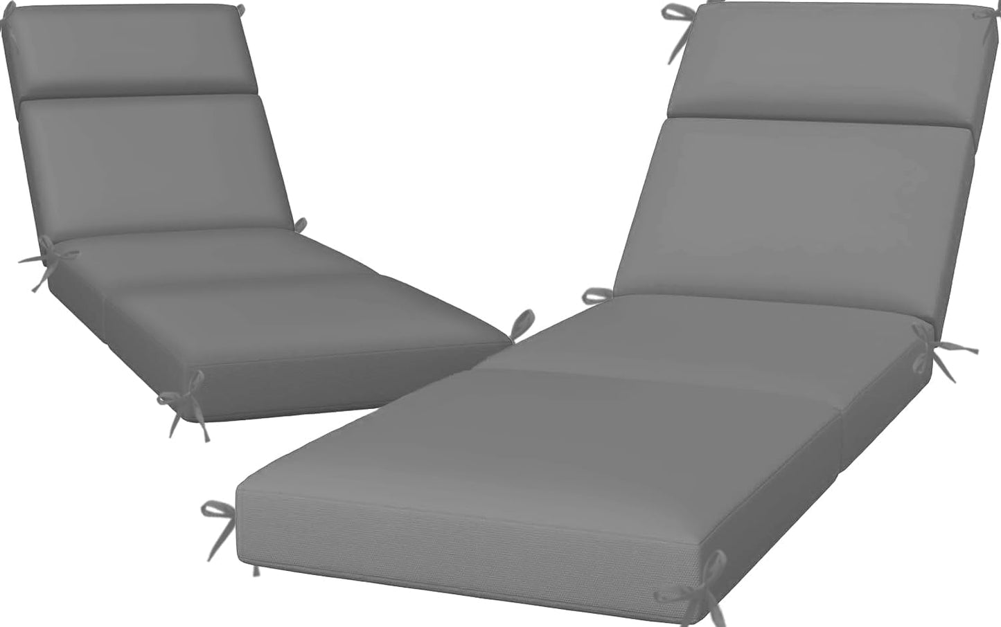 2 Pzas Cojines Tumbona Impermeables Resistentes UV Gris