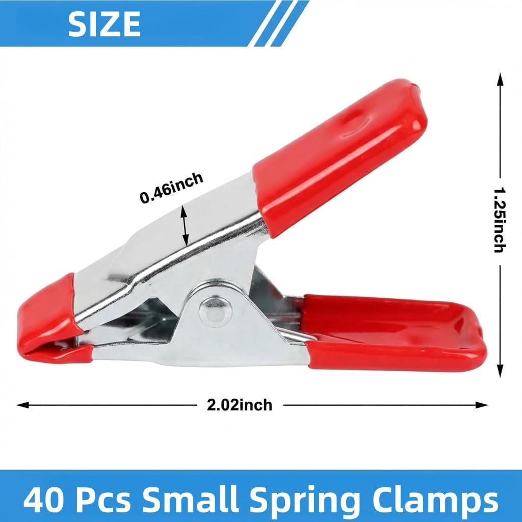 40 abrazaderas resorte 2pulg metal rojo para manualidades