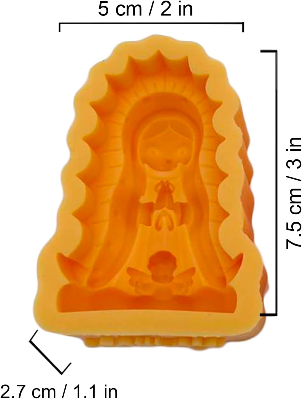 Molde para velas Virgen María con Ángel 2 piezas de silicona