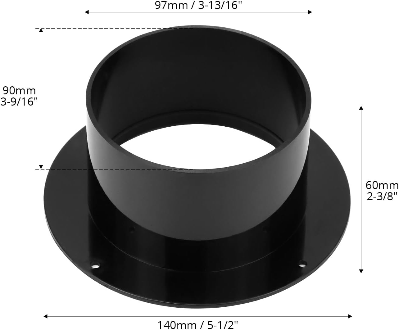 Conector 4 pulg acoplador ABS plástico para ventilación