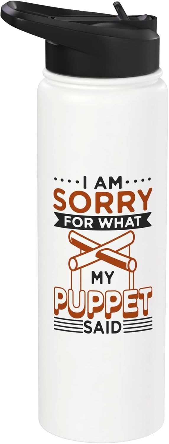 Botella de agua acero inoxidable aislada para teatro ventrilocuo