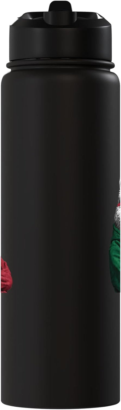 Botella de agua aislada bandera italiana acero inoxidable