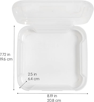 8 Cajas Almacenamiento Plástico 6x6pulg Transparente con Asa Arte