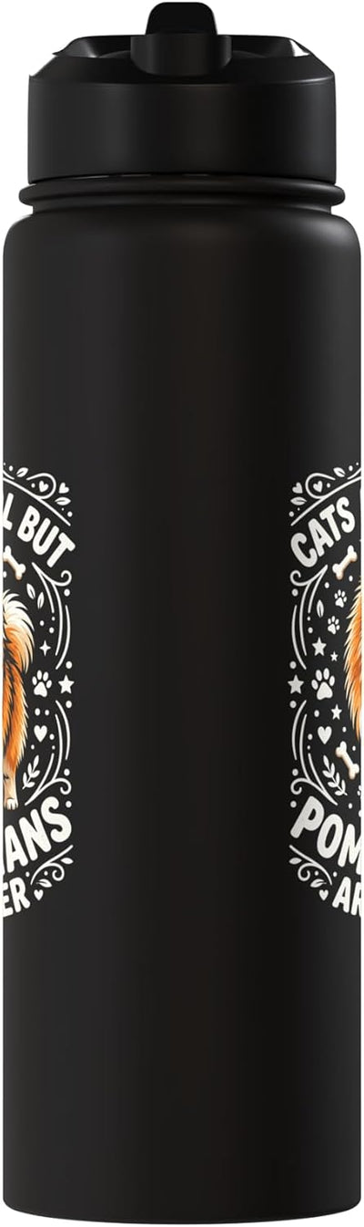 Botella agua acero inox aislada para perros Pomerania