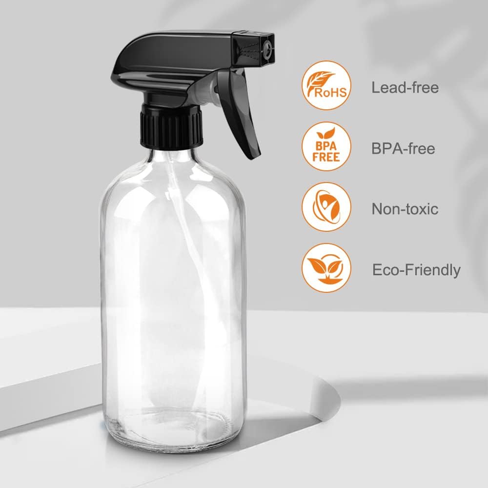 Botellas vidrio 16oz x2 4oz x4 recargables con boquilla ajustable