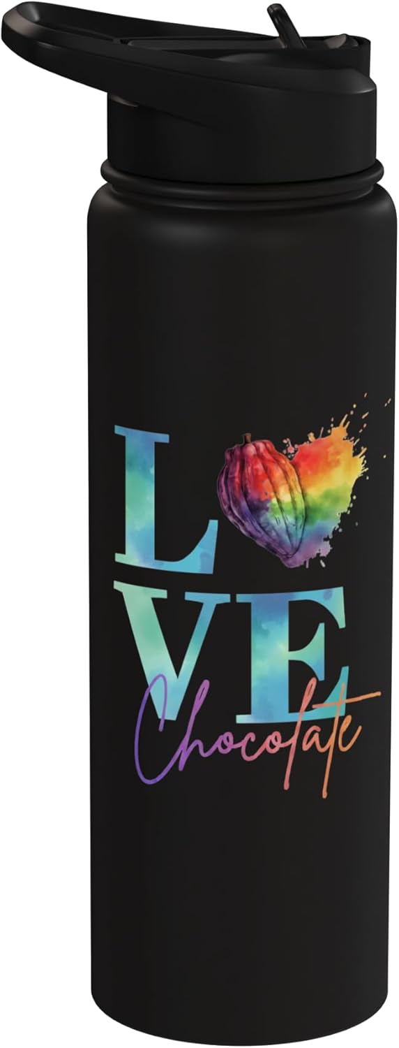 Botella de agua aislada de acero inoxidable con forma de corazón