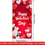 Pancarta San Valentín puerta 6x2.9ft rojo y blanco
