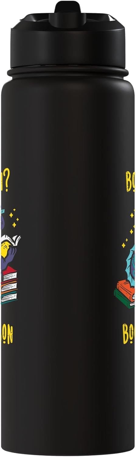 Botella agua acero inox aislada para niños libro dragón